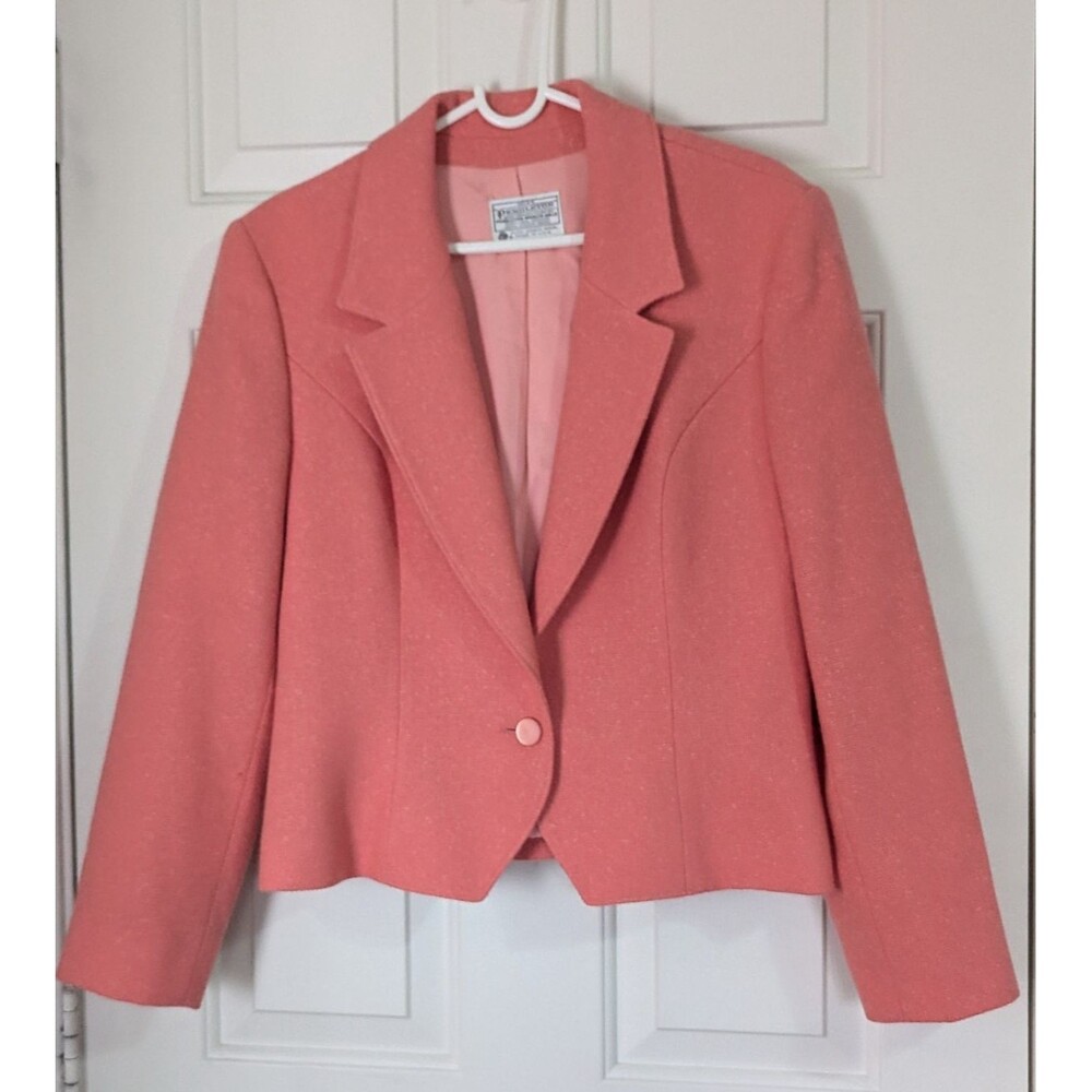 VTG Pendleton Wool Blazer Womens 12 Coral Pink Made in USA Twee Preppy Academia